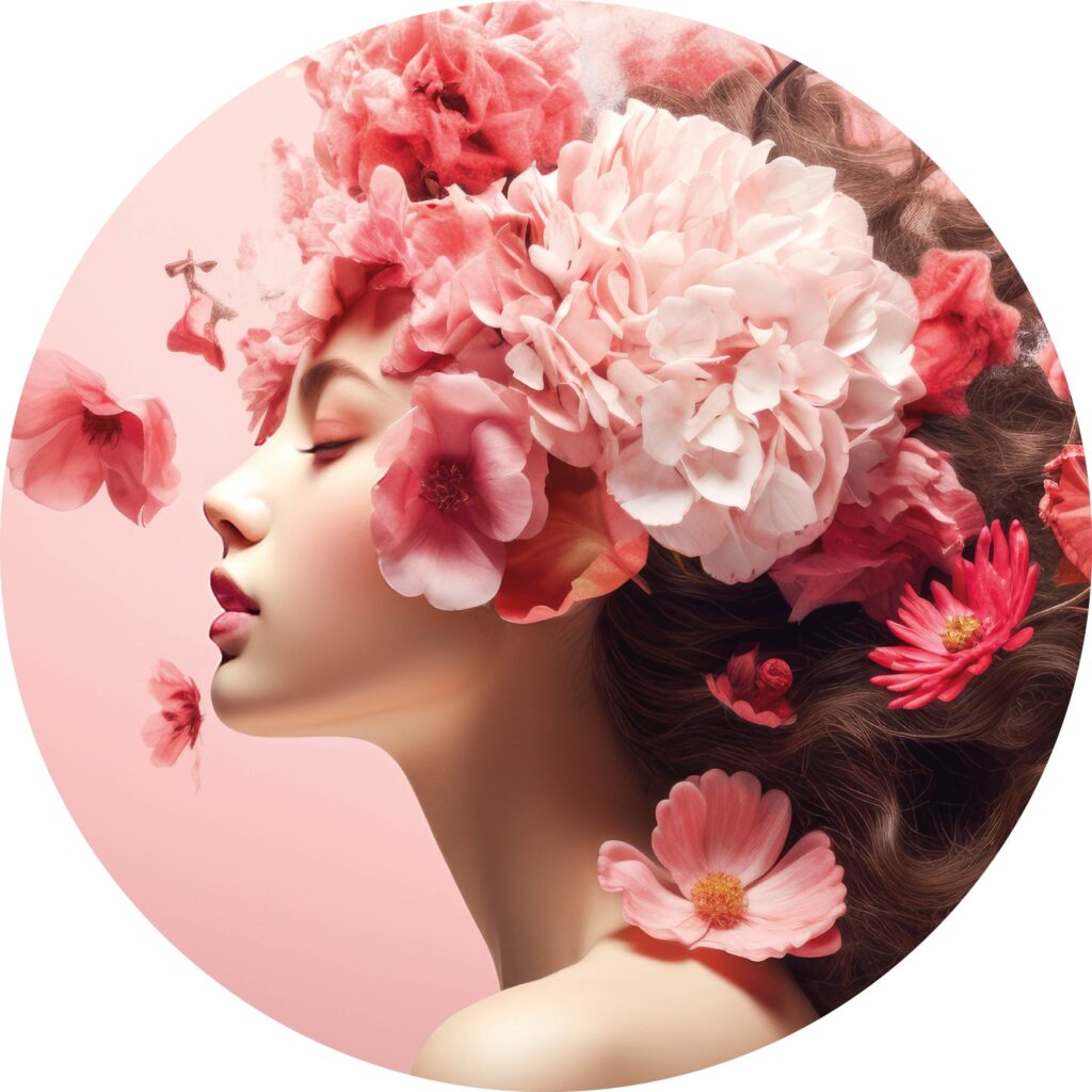 muurcirkel 'Pink Ladie'