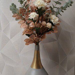 Fles vaas compleet met zijde bloemen.