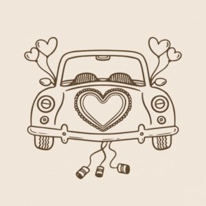 tegeltje just married auto