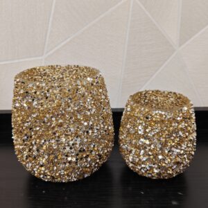 Waxinelicht Strass goud