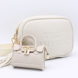 Mini tasje sleutelhanger - Beige