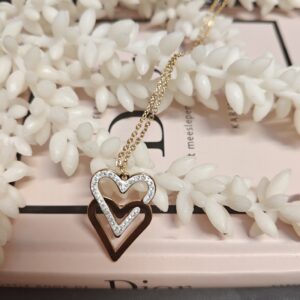 Ketting dubbel hart - Goud