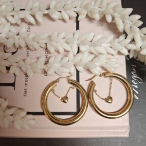 Oorbellen hoops hart - Goud