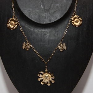 Ketting bloem - Goud
