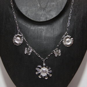 Ketting bloem - Zilver