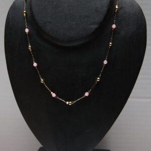 Ketting parel roze- Goud