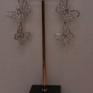 Oorbellen vlinder strass - Zilver