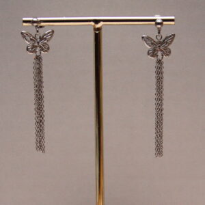 Oorbellen vlinder ketting- Zilver