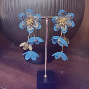 Oorbellen Flower - Blauw
