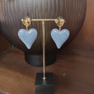 Oorbellen hart - Blauw