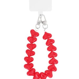 Telefoon koord hartjes Rood