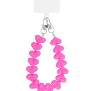 Telefoon koord hartjes Fuchsia