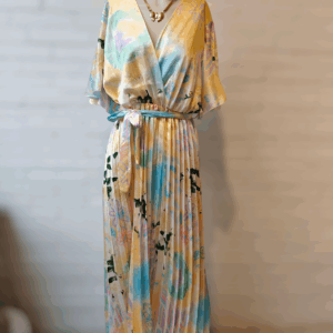 Jurk Satin pastel geel