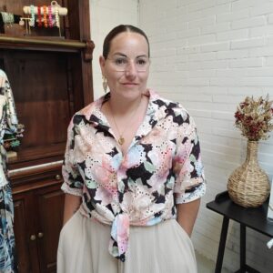 Broderie blouse - zwart