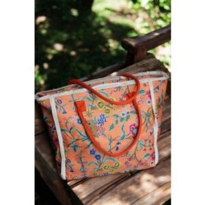 Strandtas sunny bloom - koraal