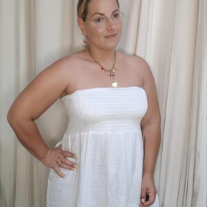 strapless top - wit