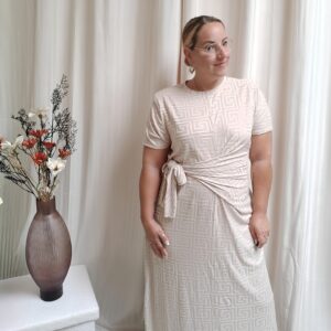 Lien jurk knoop - Beige