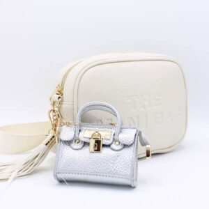 Mini tasje sleutelhanger - Zilver