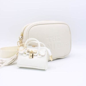 Mini tasje sleutelhanger - Wit