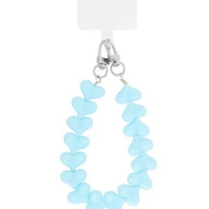 Telefoon koord hartjes Blauw