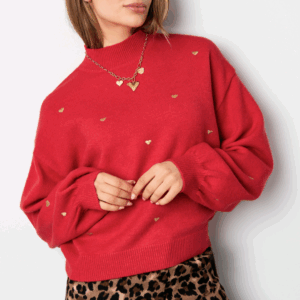 Trui hartjes - Rood