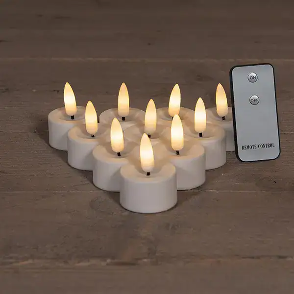 LED waxinelicht | Wit | 3d vlam | 10 stuks | Anna's Collection