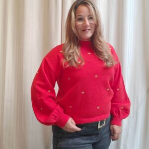 Trui hartjes rood