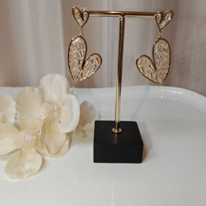Oorbellen crystal hart | Goud