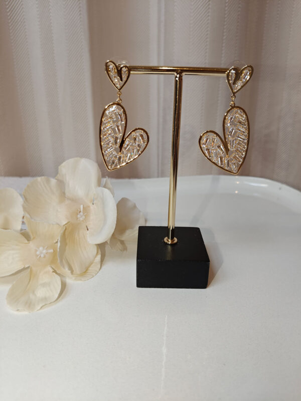 Oorbellen crystal hart | Goud