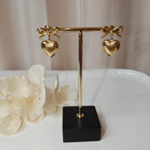 Oorbellen strik hart - Goud