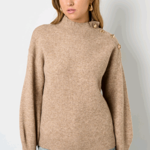 Trui met knopen - Khaki