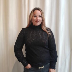 kanten top met hartjes motief zwart