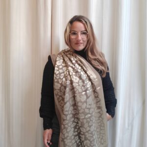 Sjaal panter | Bruin/Beige