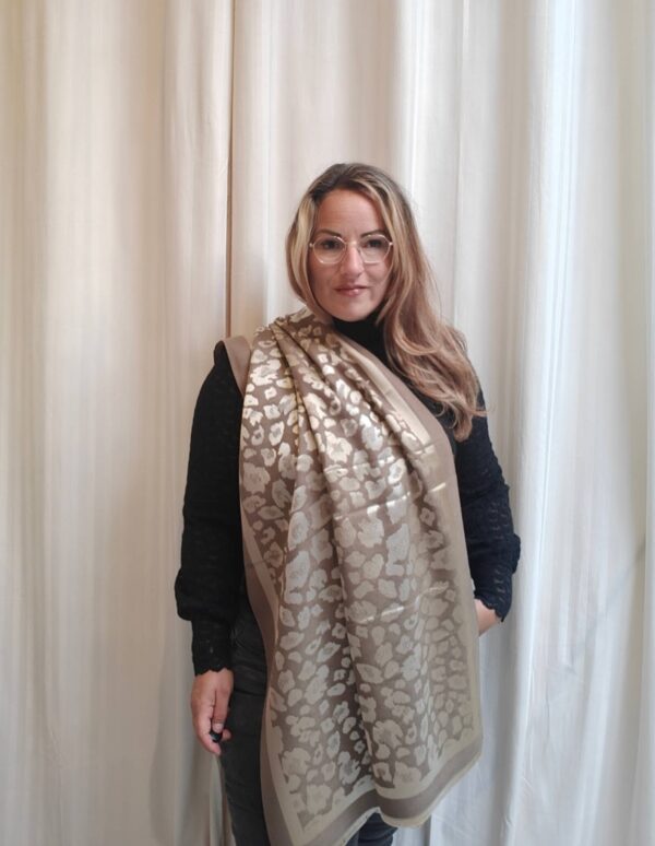 Sjaal panter | Bruin/Beige
