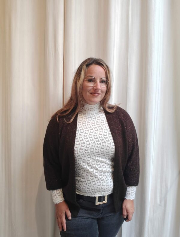 Lurex glitter vest | Bruin