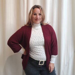 Lurex glitter vest bordeaux