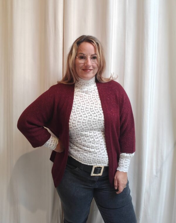 Lurex glitter vest bordeaux