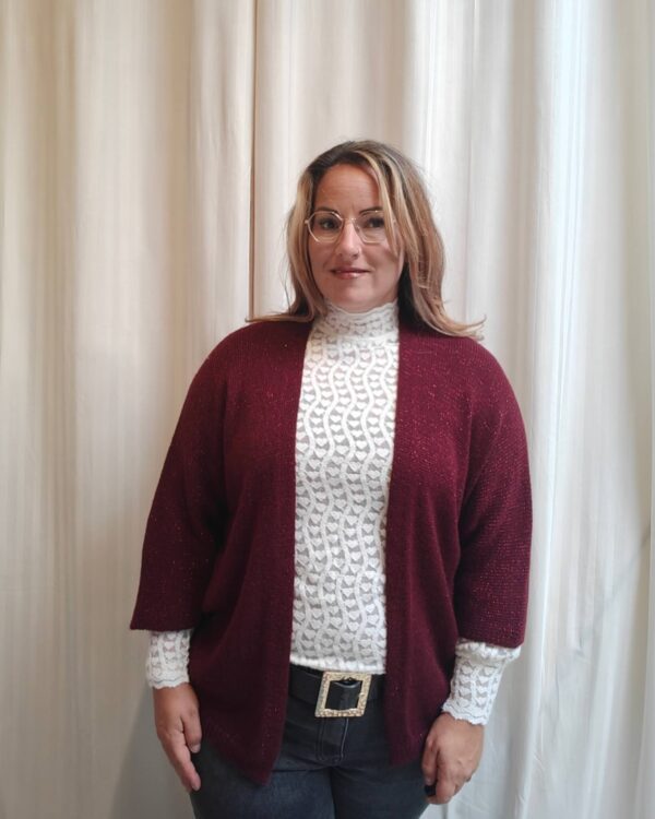 Lurex glitter vest | Bordeaux