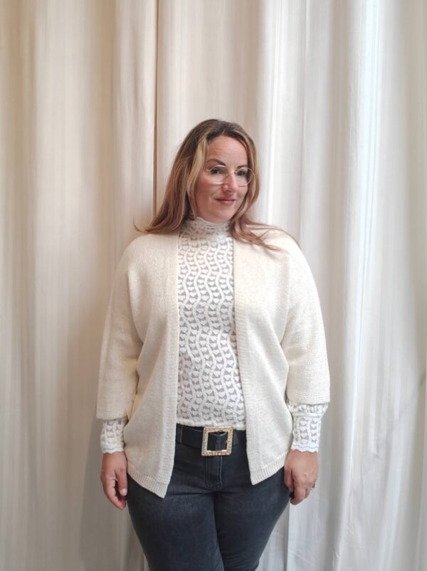 Lurex glitter vest | Creme