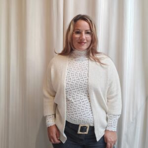 Lurex glitter vest creme