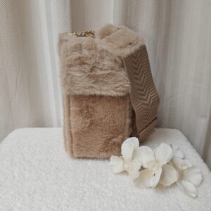 Telefoontasje faux fur | Beige