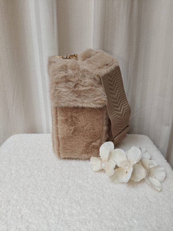 Telefoontasje faux fur | Beige