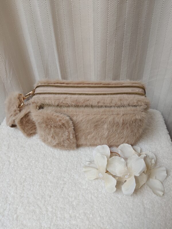 Telefoontasje faux fur | Beige