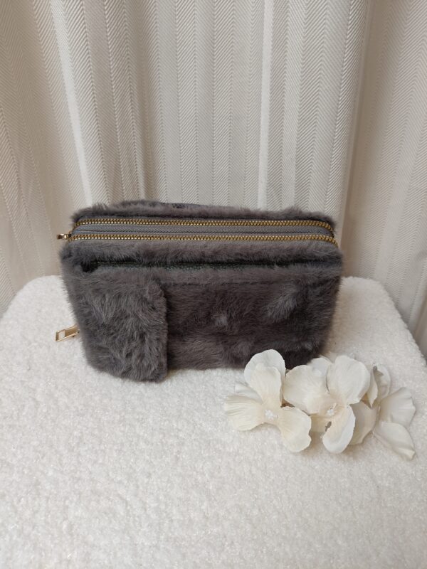 Telefoontasje faux fur | Grijs