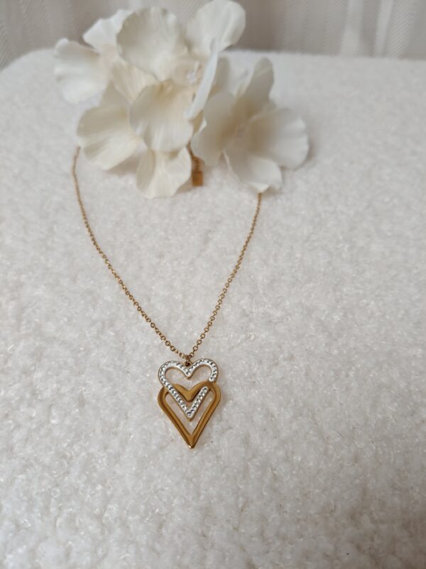 Ketting dubbel hart | Goud