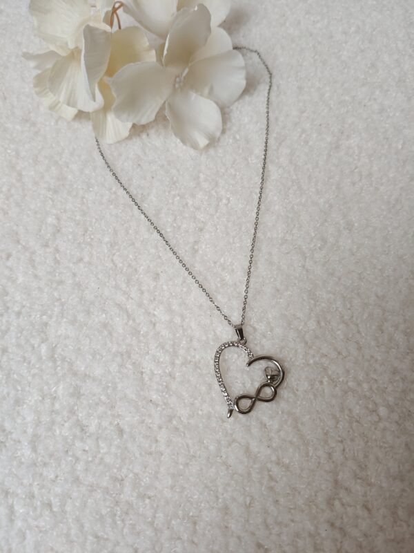 Ketting groot hart infinity | Zilver