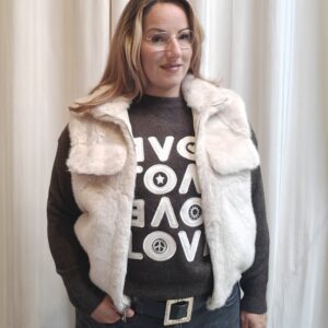 Faux fur bodywarmer | Beige