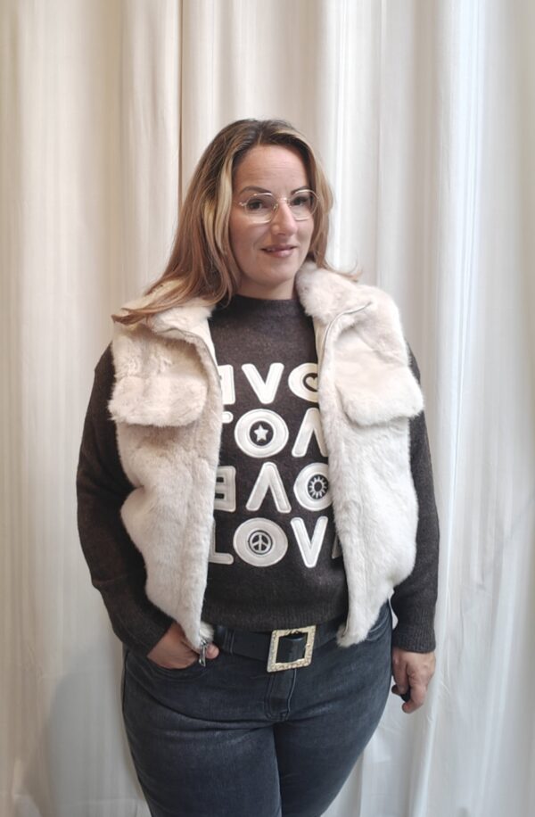 Faux fur bodywarmer | Beige