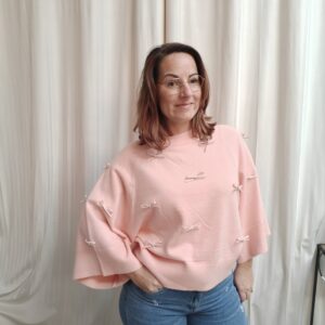 Trui strikjes zacht roze