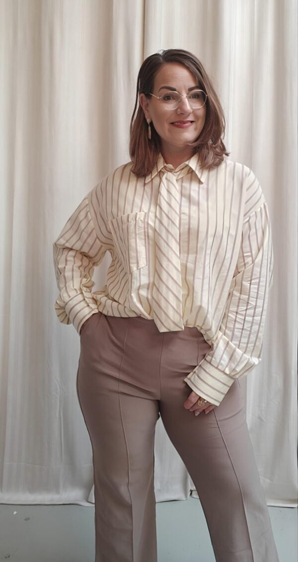 Blouse stripe | Zacht geel - Afbeelding 2